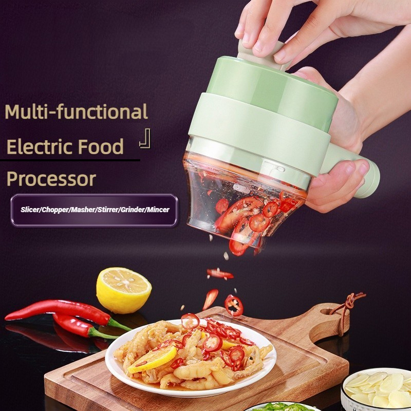 Health Wellness Lifestyle - Robot culinaire électrique sans fil, coupe-légumes,