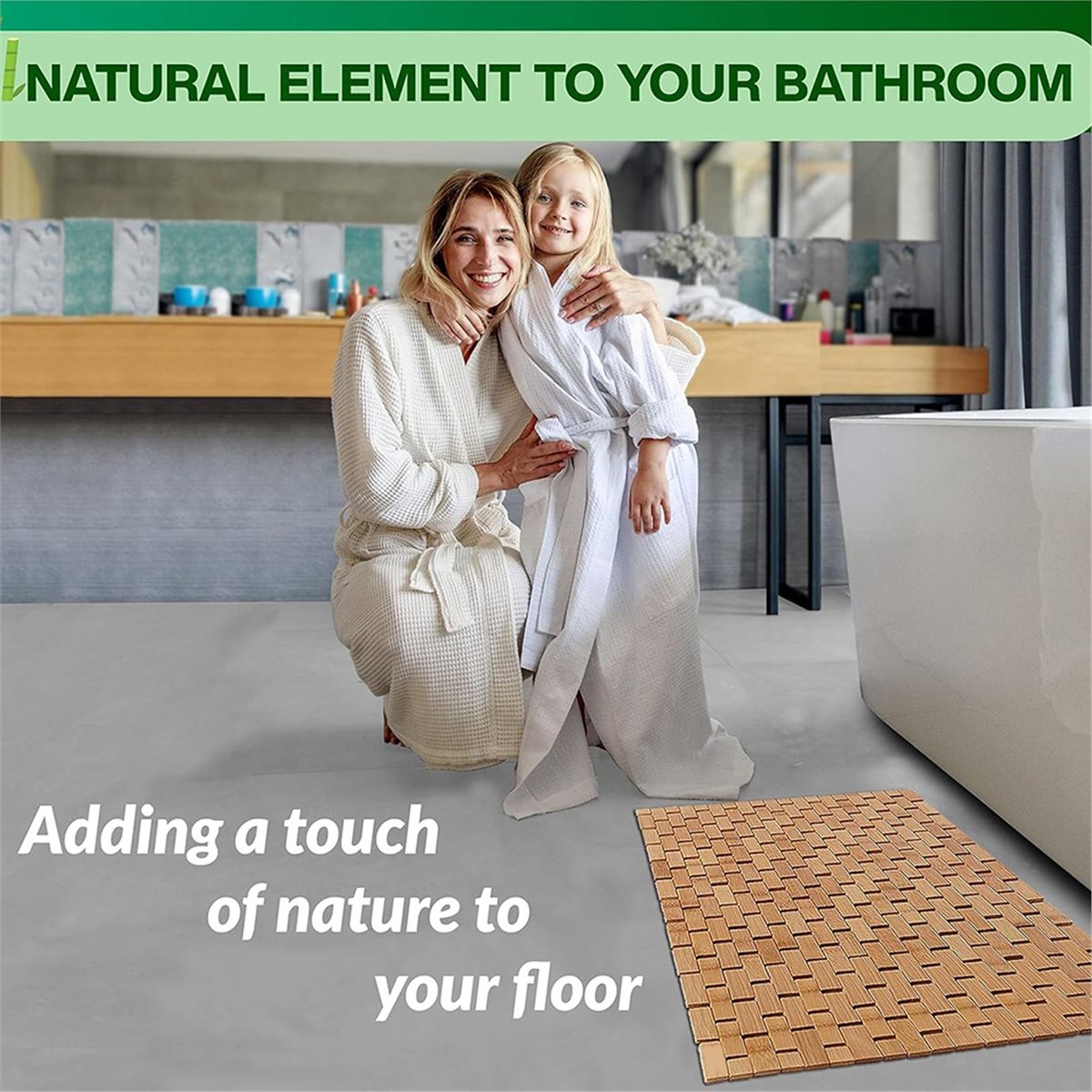 Bamboo Bath Mat - Tapis de bain en bambou NOCM