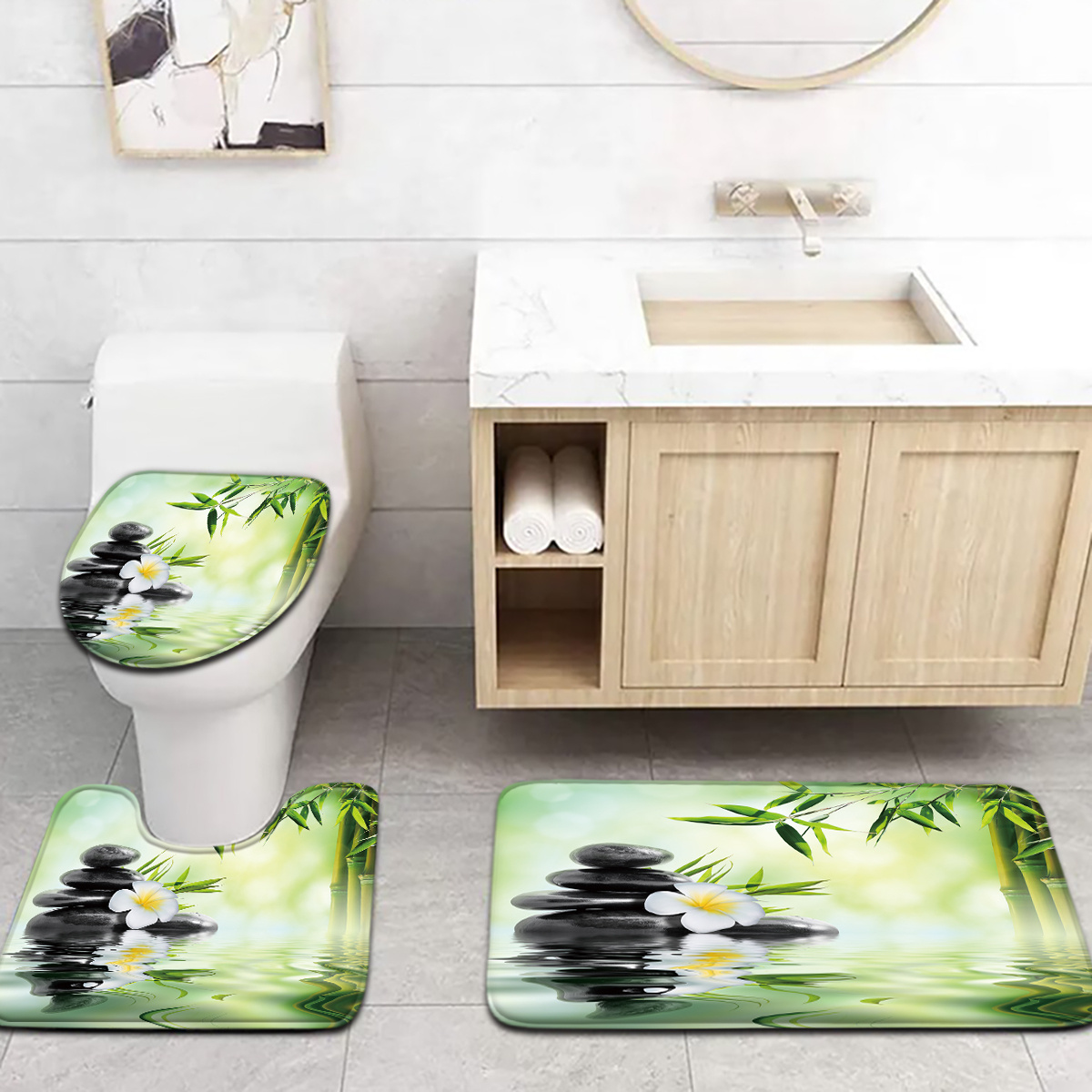 Ensemble de siège de toilette  - Bamboo Bath Mat avis et prix