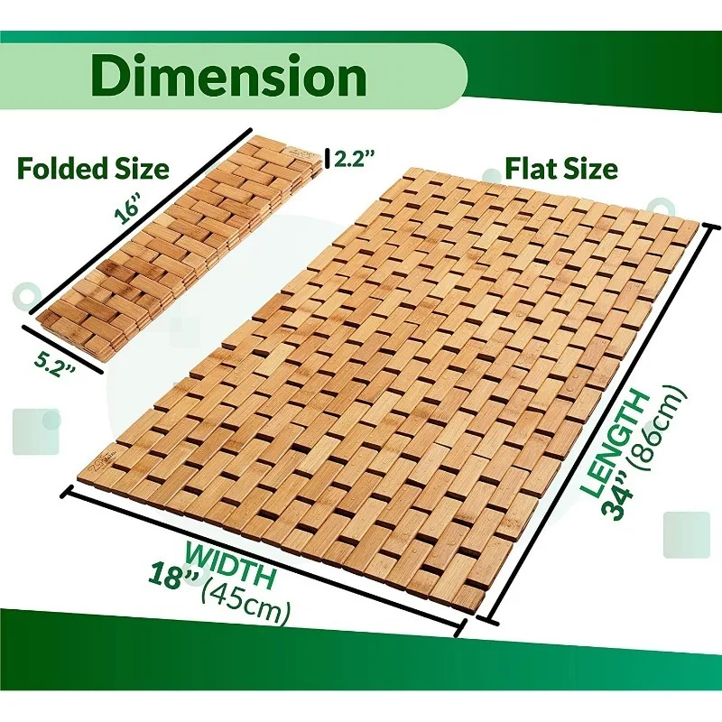 Tapis de bain en bois de bambo - Bamboo Bath Mat avis et prix
